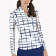IBKUL Cordova Long Sleeve Windowpane Mock