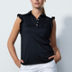 Daily Sports Peillon Ruffle Black Sleeveless Polo (PS24)