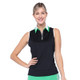 BelynKey Tri Birdie Sleeveless Polo - Onyx/Grass