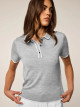 Greyson Bardot Grey Heather Short Sleeve Sweater Polo