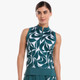 Womens Abstract Swirl Print Golf Top