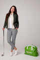 Swing Control Leaves Olive/White Techno Ankle Pant