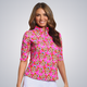 IBKUL Arya Ruched Elbow Sleeve Polo