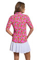 IBKUL Arya Ruched Elbow Sleeve Polo