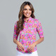 IBKUL Allana Ruched Elbow Sleeve Polo
