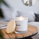Frosted Glass Wooden Wick Candles