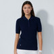 Daily Sports Madelene Cable Knit Short Sleeve Polo Sweater