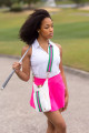White Perforated Neoprene HydroBag®  Pink.Green Striped Strap