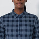 Daily Sports Navy Checked Long Sleeve Polo