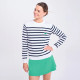  Ame & Lulu Club Sport Navy Fairway Stripe Sweater