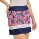 TzuTzu Darby Late Bloomer Skort in Navy and White – contrast stripe, pleated ruffle hem, built-in shorts