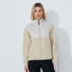 Daily Sports Pile Beige Jacket for women – full-zip fleece golf layer in soft beige pile fabric