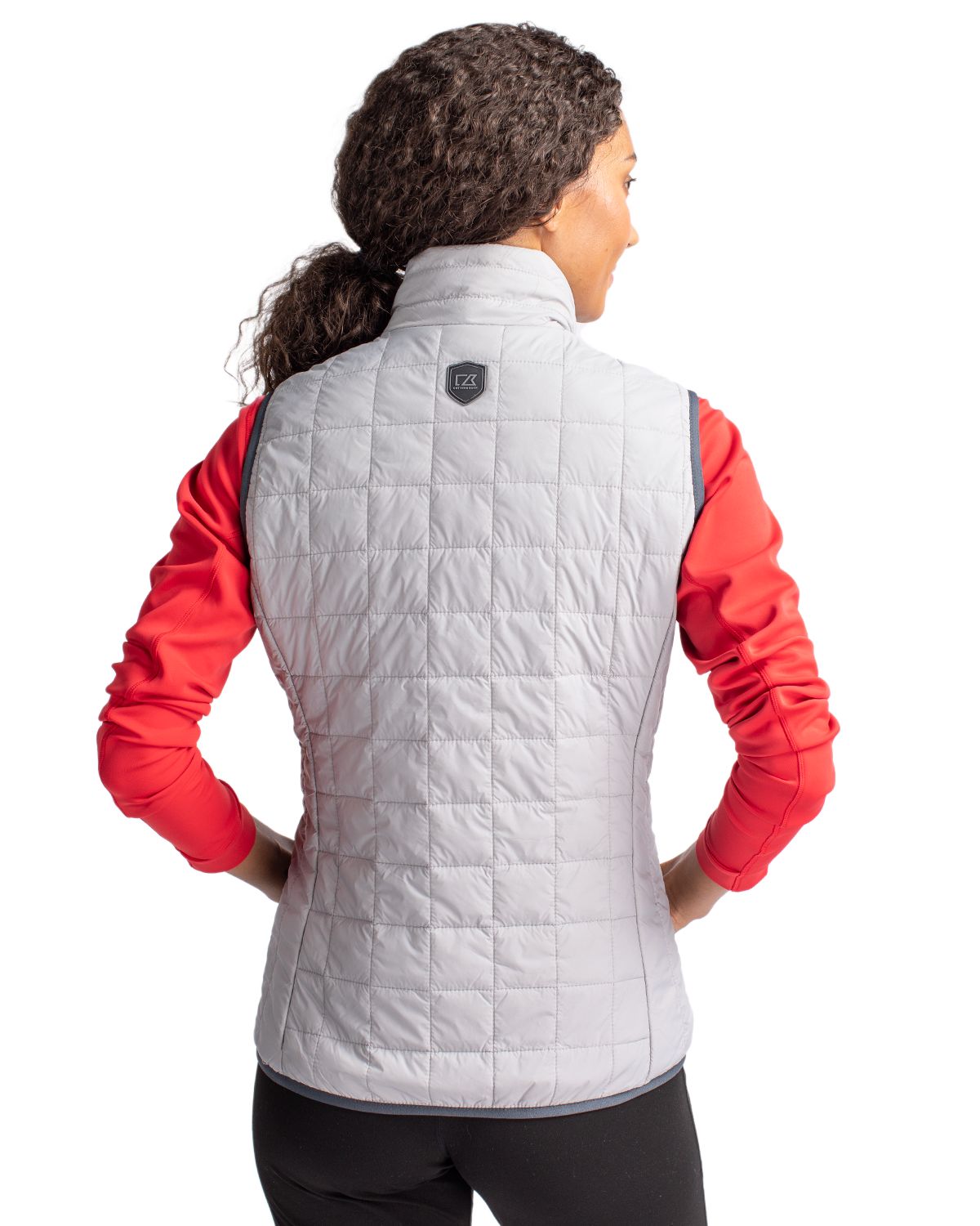 Women's Cutter & Buck Gray Louisville Cardinals Vault Rainier PrimaLoft Eco  Full-Zip Puffer Vest
