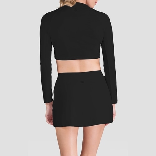 Sasha Black Long Sleeve Crop Top