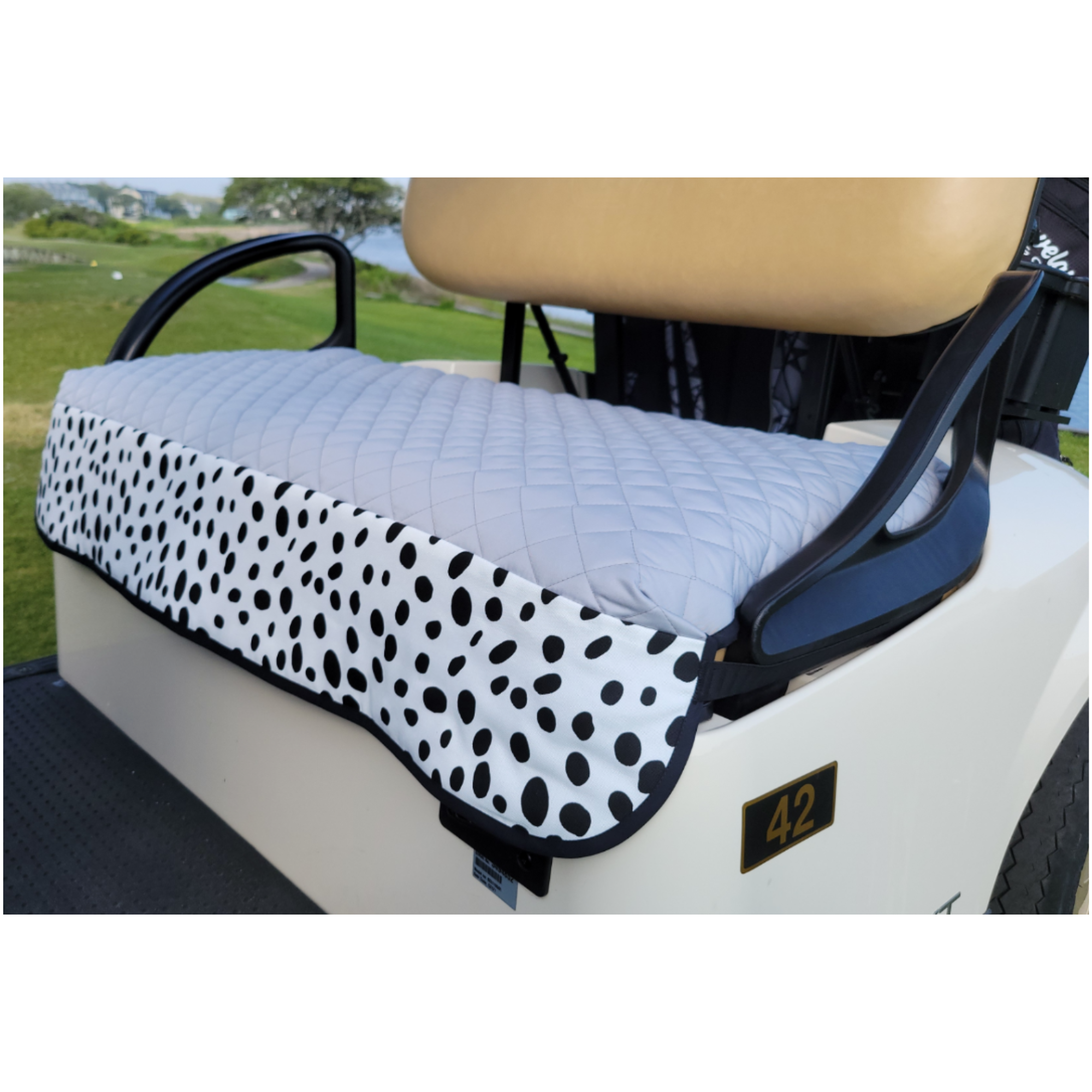 GolfChic Black/Leopard Quilted Golf Cart Seat Cover