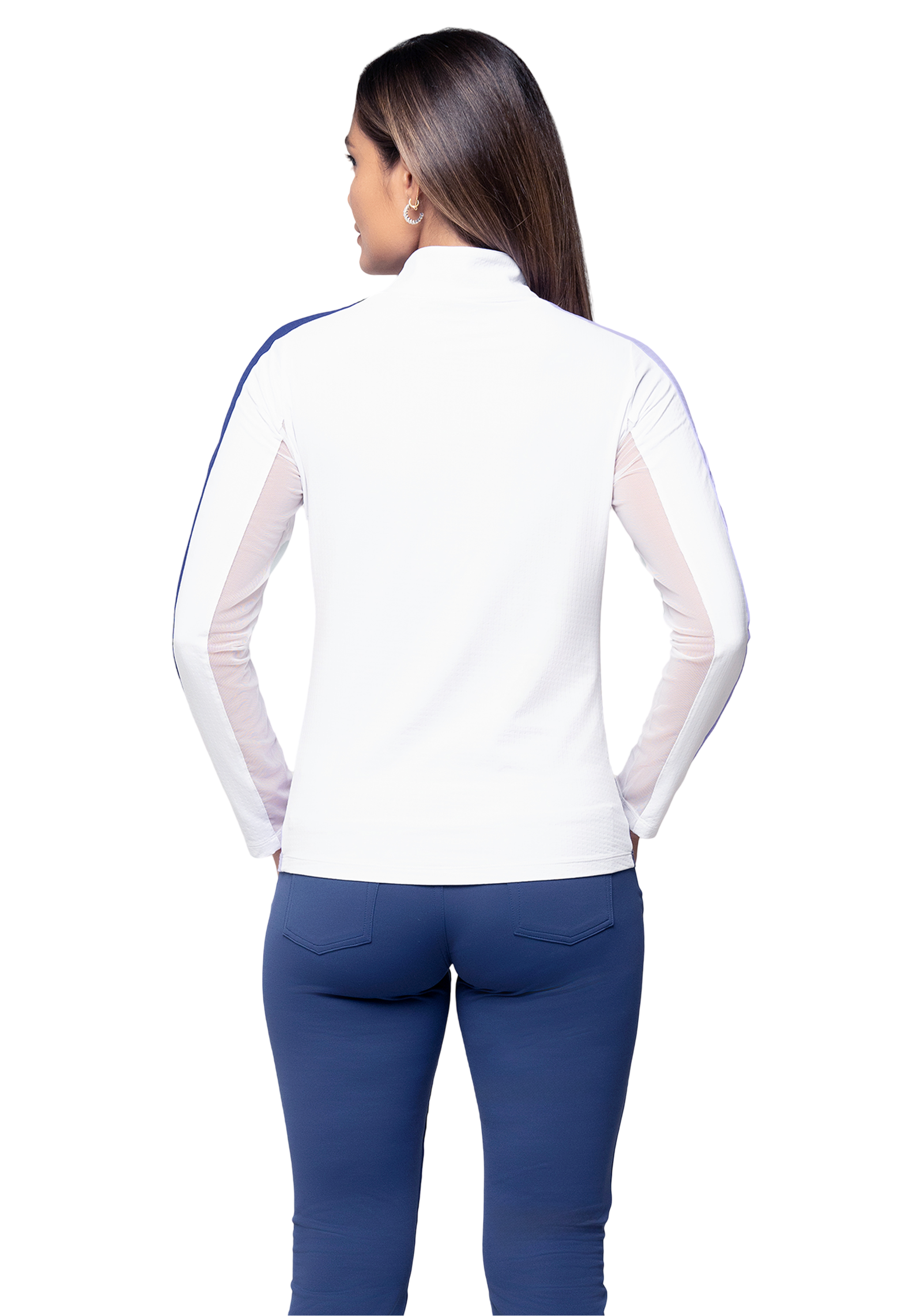 IBKUL Color Block Long Sleeve Mock