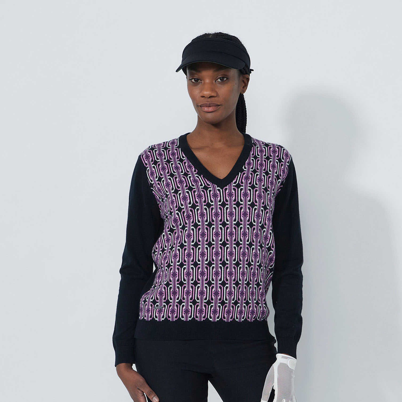 DS Delusion Black Jacquard V-Neck Pullover