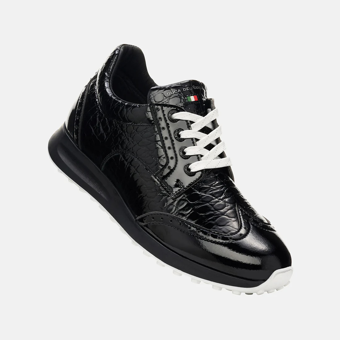 Duca Del Cosma Bellezza Black Croc Golf Shoe