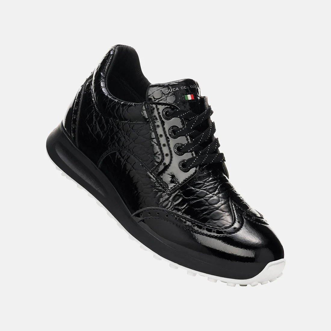 Duca Del Cosma Bellezza Black Croc Golf Shoe