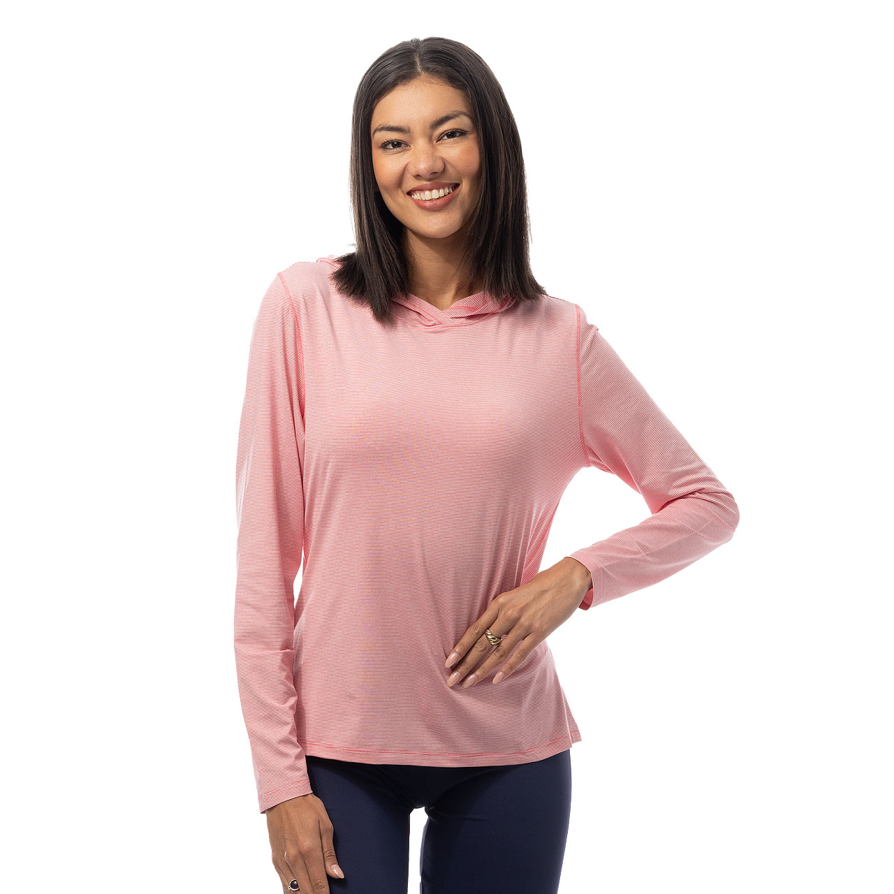 SanSoleil Striped Melange Hoodie | Sun Protection