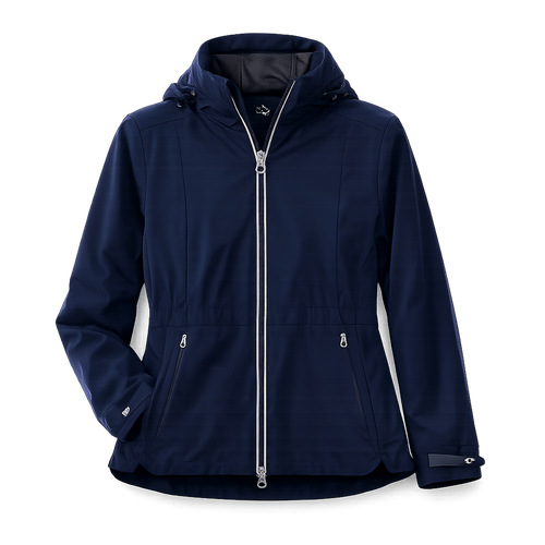 Callaway レインジャケット ネイビー/レッド Callaway Wind/Rain Jacket with Packable Hood