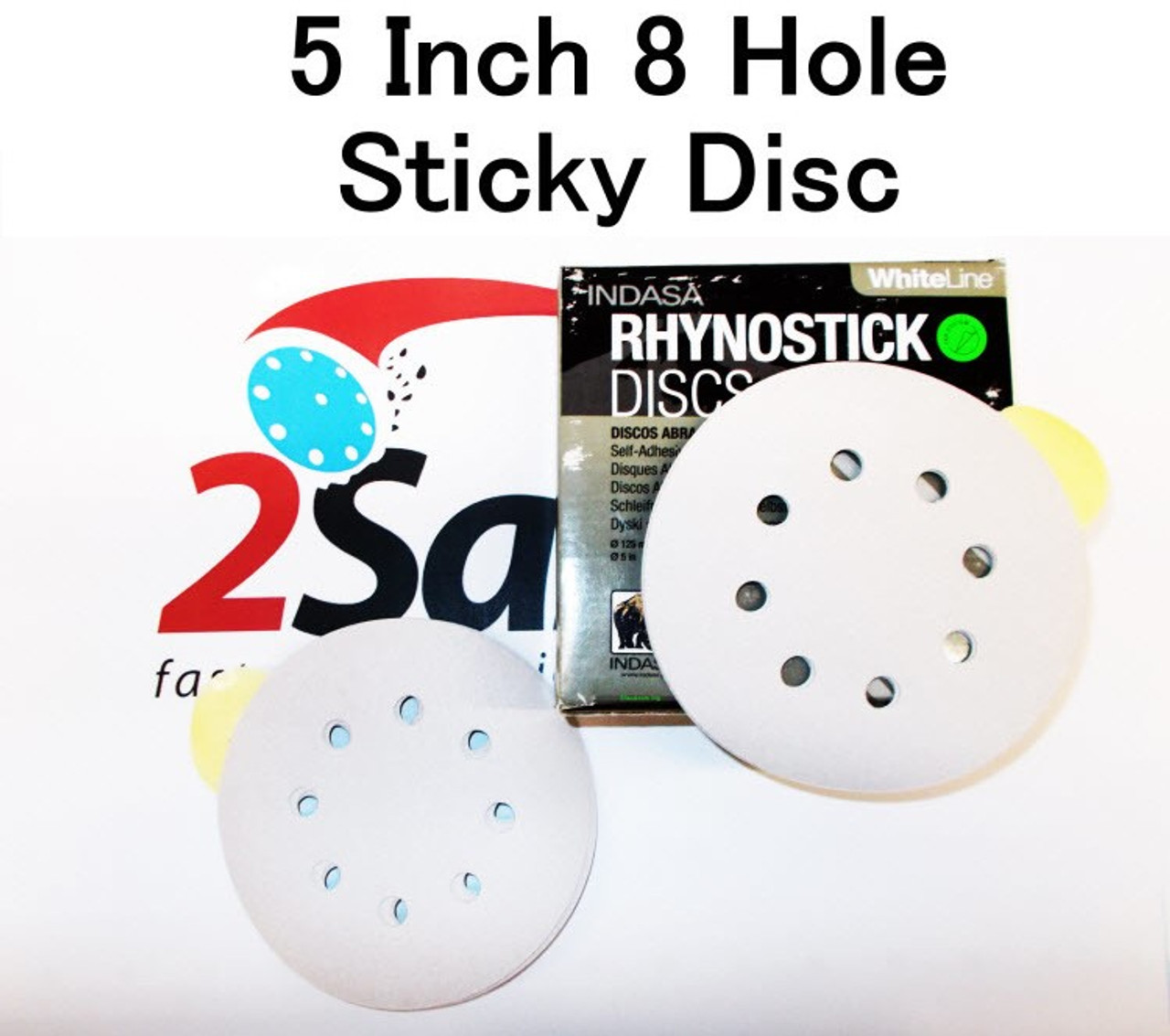 5" Inch 5 Hole 80 Grit Gold Peel and Stick Adhesive PSA Sanding Discs 100 Pack 