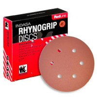 INDASA Indasa Rhynogrip Redline 6 inch 6 Hole Hook & Loop Sanding Discs 