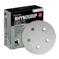 INDASA Indasa Rhynogrip 5 inch 5 Hole White Hook & Loop Sanding Discs 50/box 