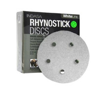 INDASA Indasa RhynoStick 5 inch 5-Hole White Line PSA Self-Adhesive Sanding Discs 