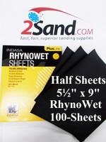 Indasa RhynoWet 5-1/2 by 9 inch Silicon Carbide Waterproof Half Sheets 100 pack