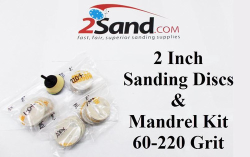 2SAND 2Sand 2 inch Bowl Sanding Disc & Mandrel Kit 60 - 220 Grit 