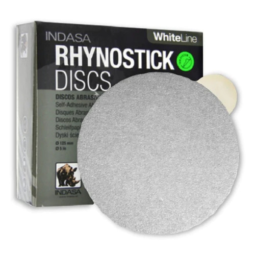 Indasa RhynoStick  6 inch Solid White Line PSA Self-Adhesive Sanding Discs