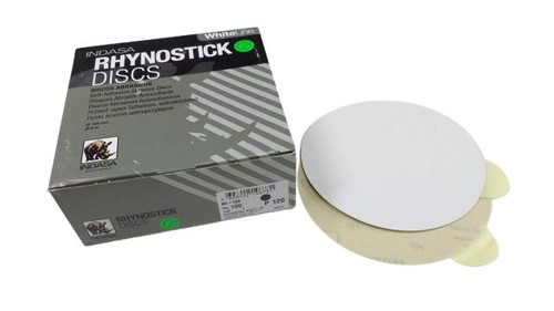 INDASA Indasa RhynoStick Solid White Line Sticky 6 inch Discs Assorted Grit 100 Discs 