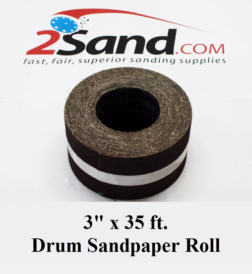 2SAND 3 in. x 35 ft Drum Sandpaper Rolls Aluminum Oxide