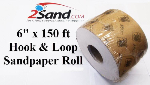  2SAND 6 in. x 150 ft Hook and Loop Drum Sandpaper Roll 