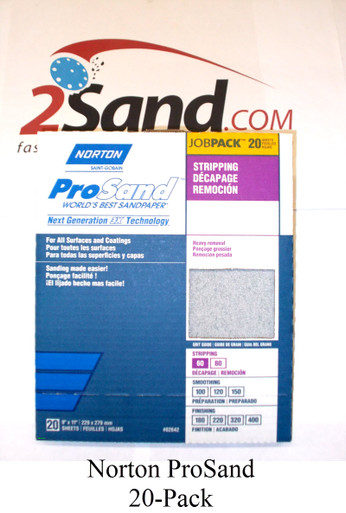 100 PC. BOX NORTON 9/" X 11/" PROSAND SANDPAPER 150 GRIT