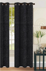 CHENILLE EYELET CURTAINS  BLACK 270X213