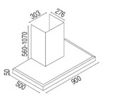 Parmco 900mm Canopy, LCD Low Profile, Stainless Steel, LED RLCD-9G-1000L