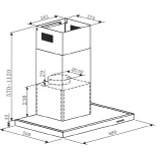 Parmco 600mm Canopy, Slim Box, Stainless Steel, LED T4-12LOW-6L