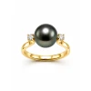 Tahitian Pearl & Diamond Promise Ring