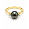 Tahitian Pearl & Diamond Promise Ring