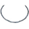 Akoya Pearl Graduated Necklace 7.5 - 5 MM AAA Gray Blue