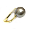 Tahitian Pearl & Diamond Adore Ring 12 mm AAA Dark Gray