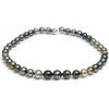 Tahitian Drop Pearl Necklace  11 - 8 mm AAA Multicolor