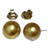 South Sea Pearl Stud Earrings 14.5 MM Deep Golden AAA