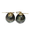 Tahitian Pearl  Dangle Earrings 15.5 MM AAA-