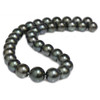 Tahitian Pearl Necklace 15 - 12 mm AAA- Black Green