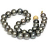 Tahitian Pearl necklace 15 - 13 MM AAA- Dark Grey / Black