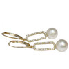 Akoya Pearl Paper Clip Diamond Earrings