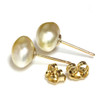 South Sea Keshi Pearl Stud Earrings 9 MM Champagne AAA Flawless